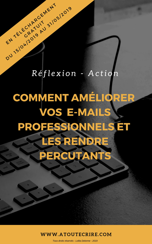 couverture e-book noire et orange comment améliorer vos e-mails professionnels et les rendre percutants